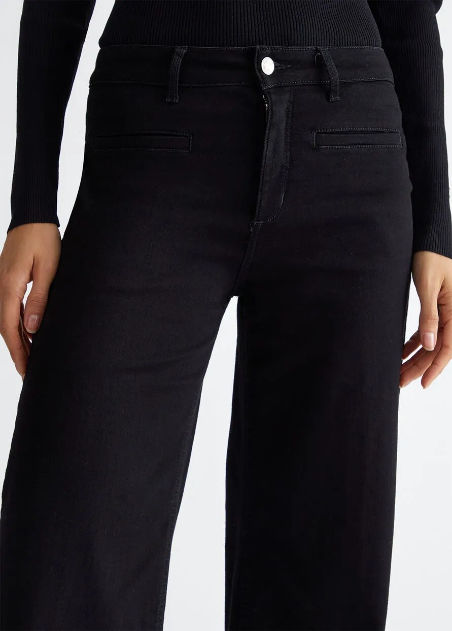Jeans Flare Vita Alta Nero Liu Jo
