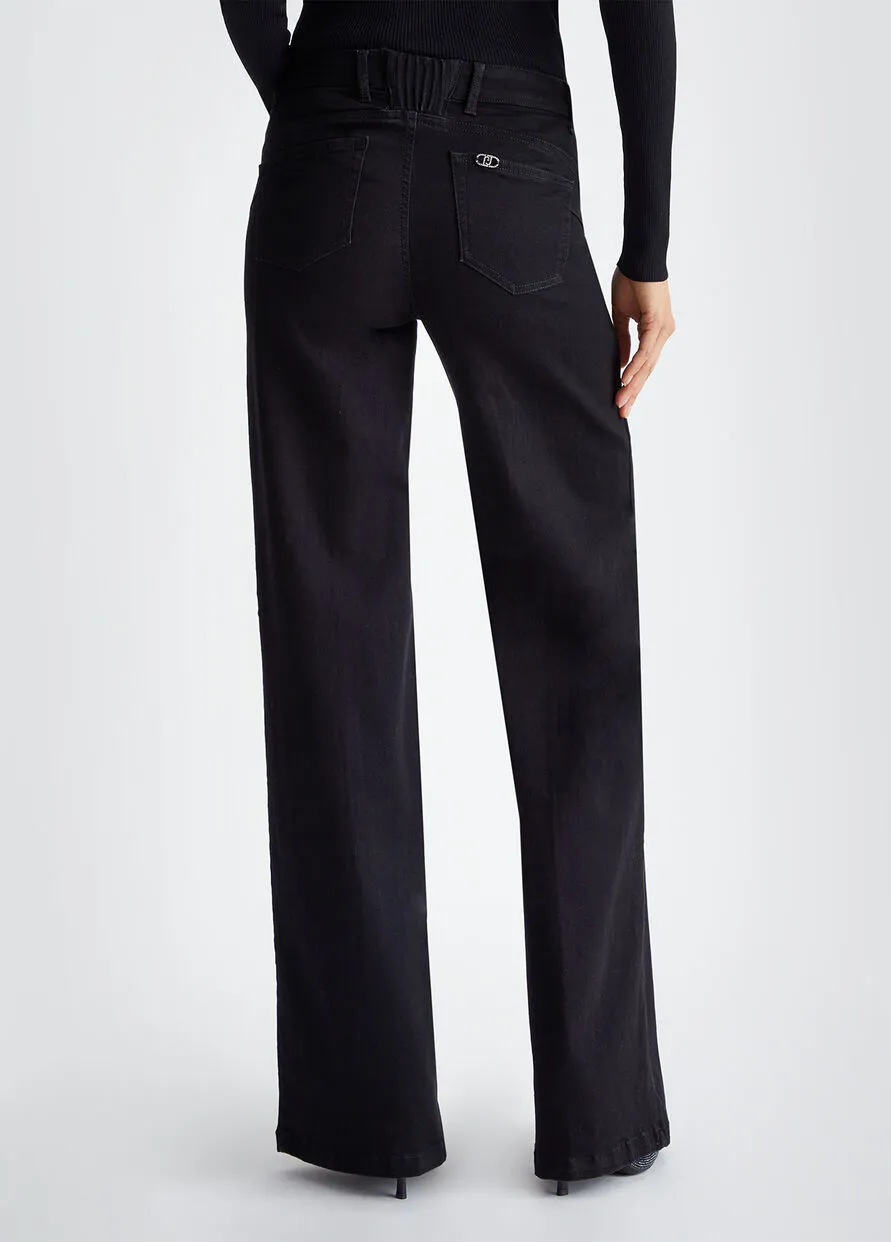 Jeans Flare Vita Alta Nero Liu Jo