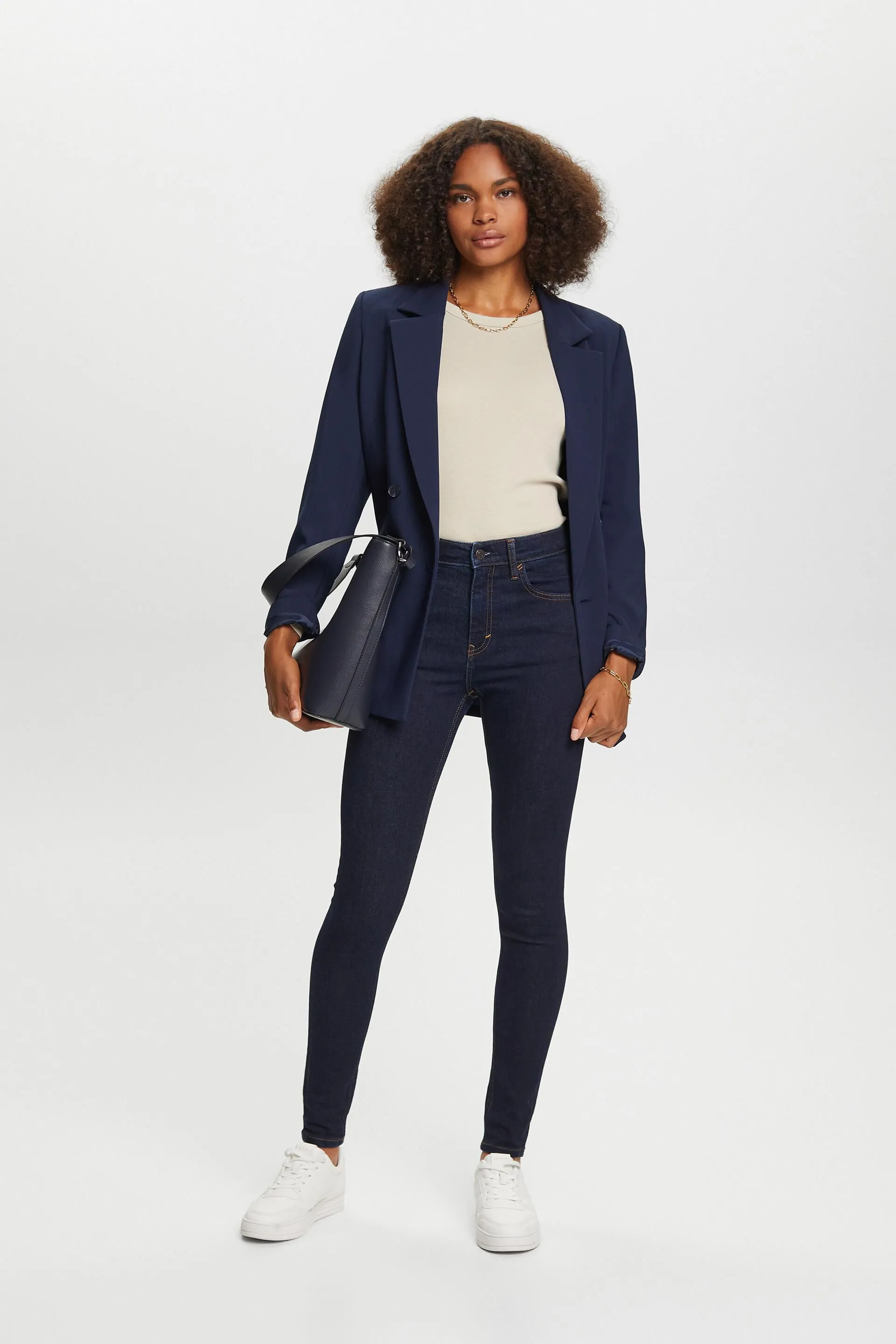 Jeans skinny a vita alta, cotone stretch