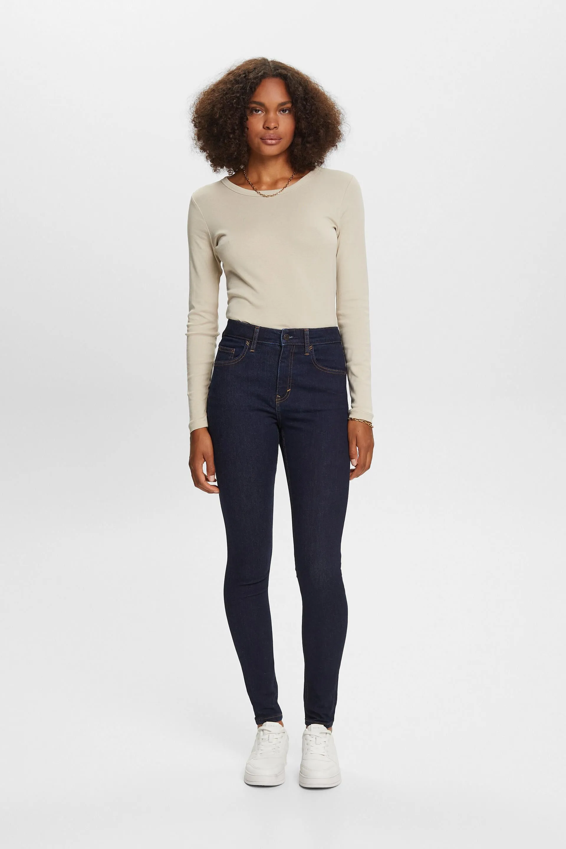 Jeans skinny a vita alta, cotone stretch