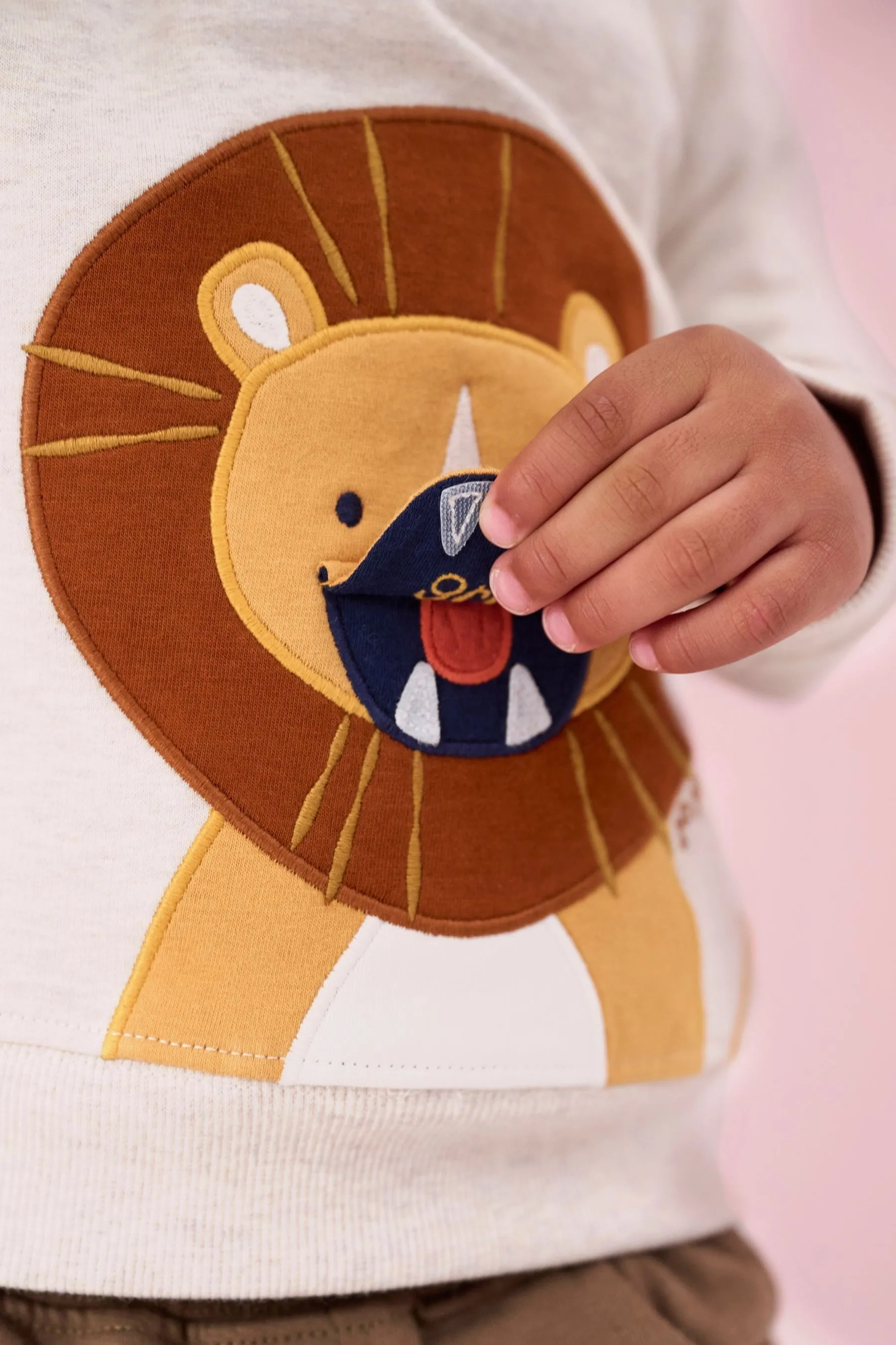 JoJo Maman Bébé Appliqué Half Zip Sweatshirt    