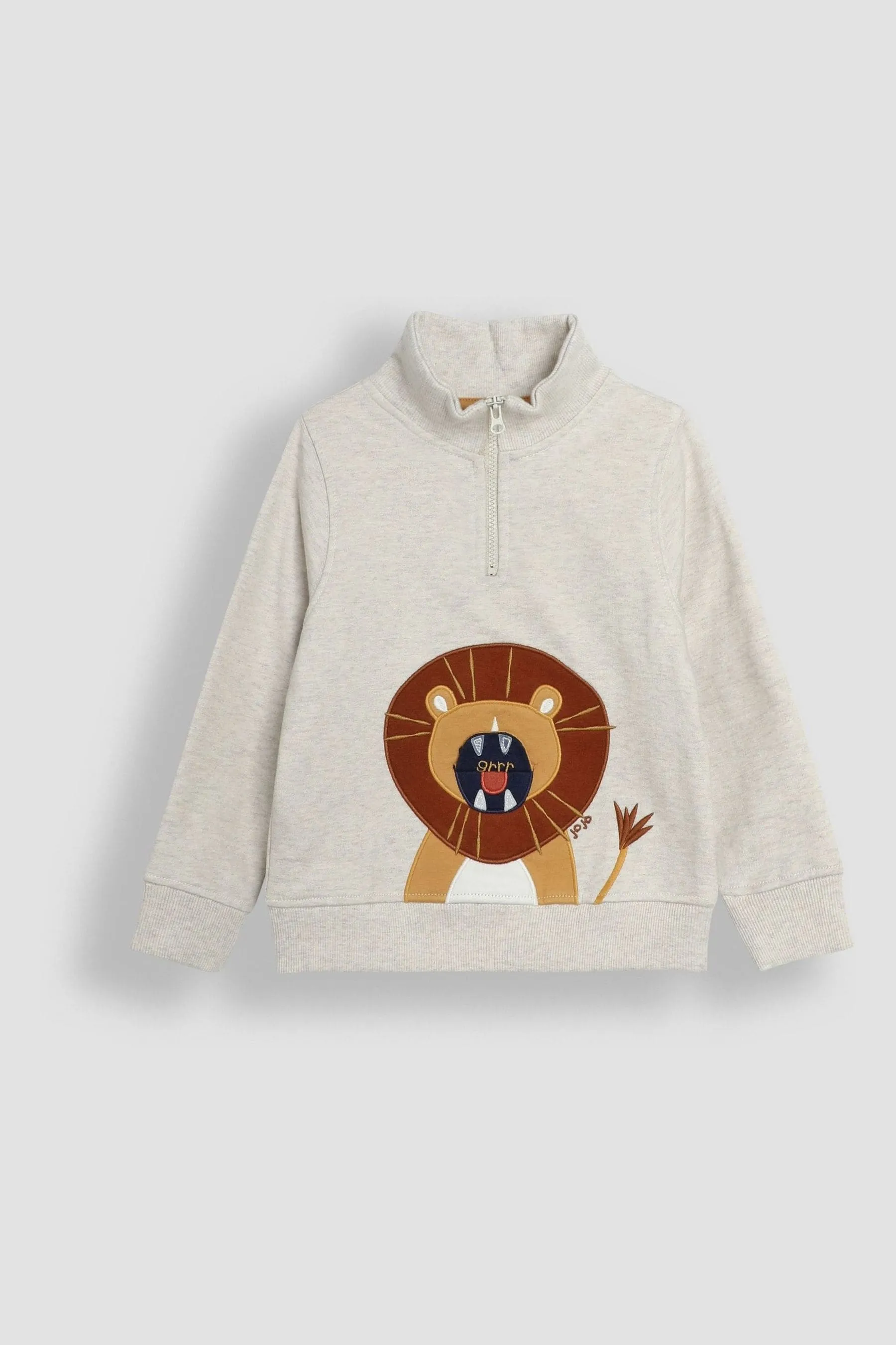 JoJo Maman Bébé Appliqué Half Zip Sweatshirt    