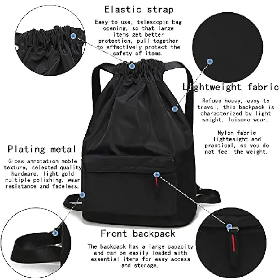 KLZUOPT Zaino da Escursionismo Borsa con Coulisse Zaino da Viaggio Zaino da Donna in Nylon Impermeabile con Bocca Pieghevole Bor