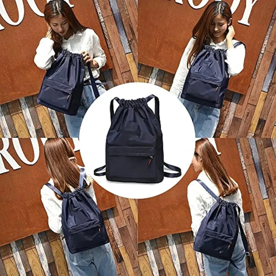 KLZUOPT Zaino da Escursionismo Borsa con Coulisse Zaino da Viaggio Zaino da Donna in Nylon Impermeabile con Bocca Pieghevole Bor