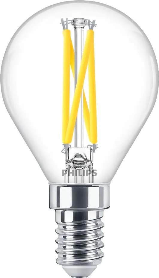 Lampade LED Philips con base E14, 2,5 W, Luce calda, intensità regolabile