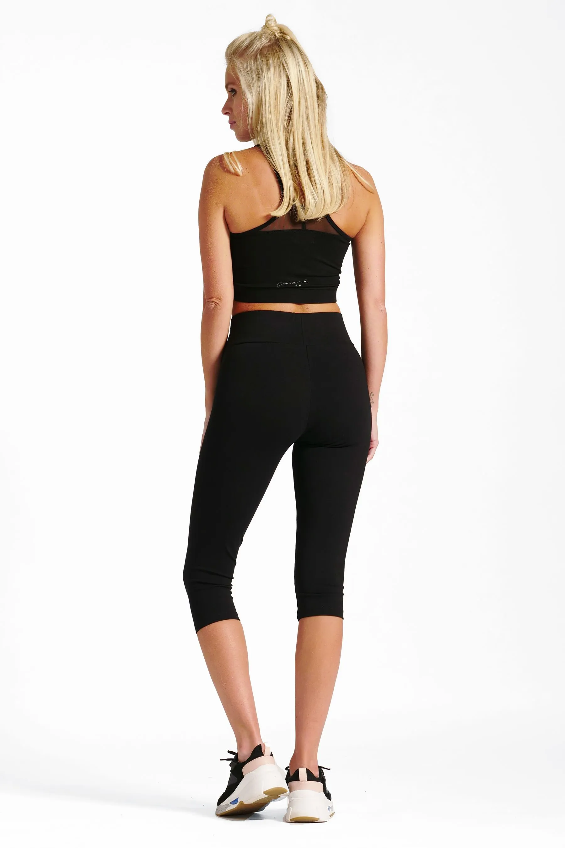 Leggings corti a vita alta con fascia