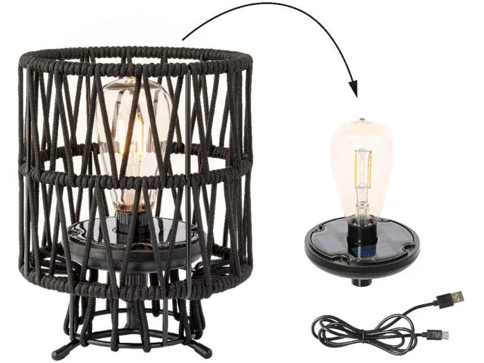 Lumineo Black lampada solare da tavolo