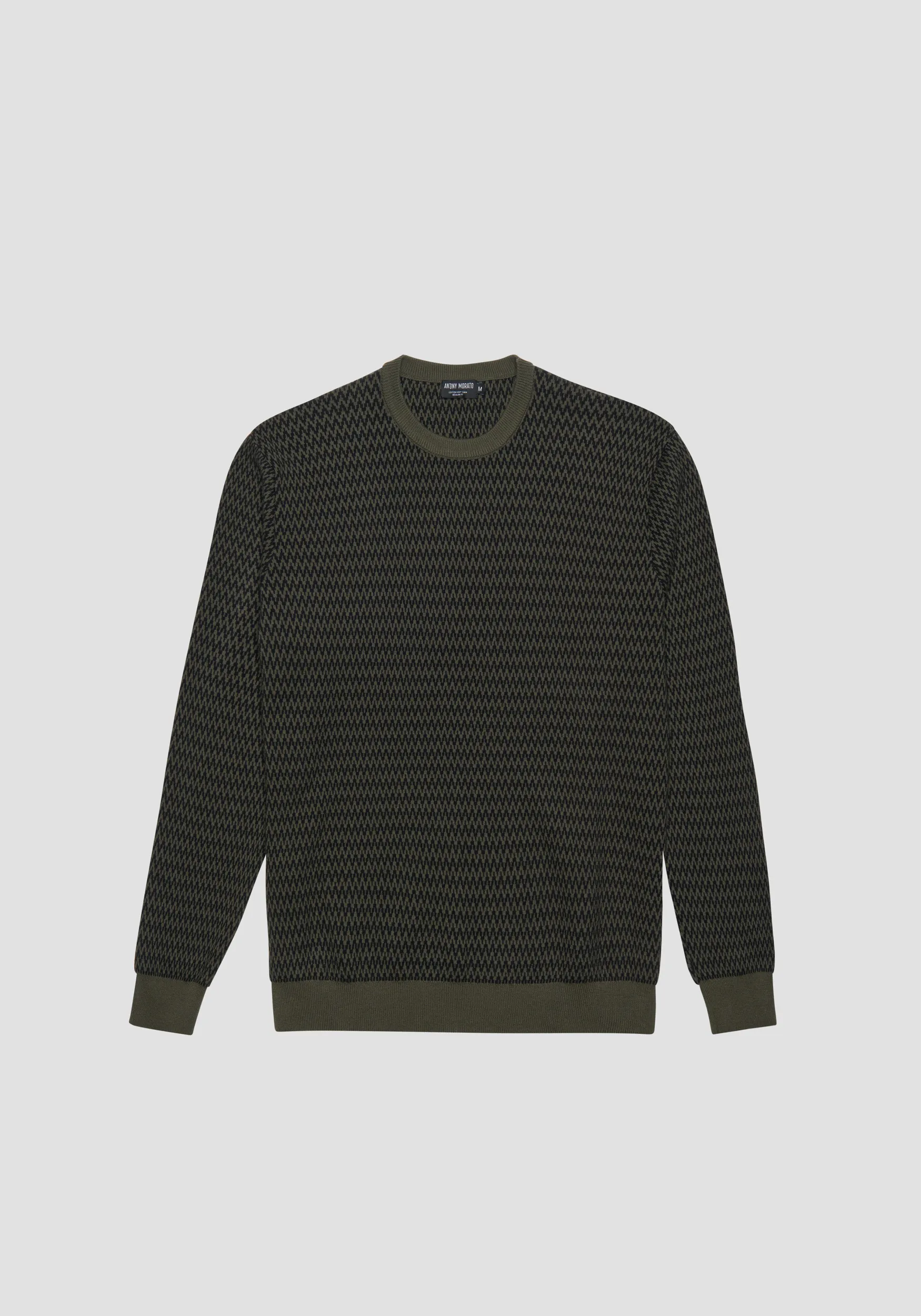 MAGLIA GIROCOLLO REGULAR FIT IN COTONE CON MOTIVO A RIGHE