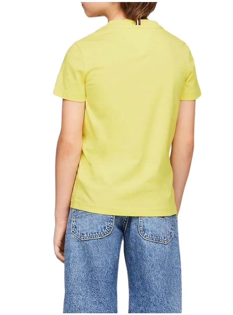 Maglietta Tommy Hilfiger Logo Giallo per Bambino