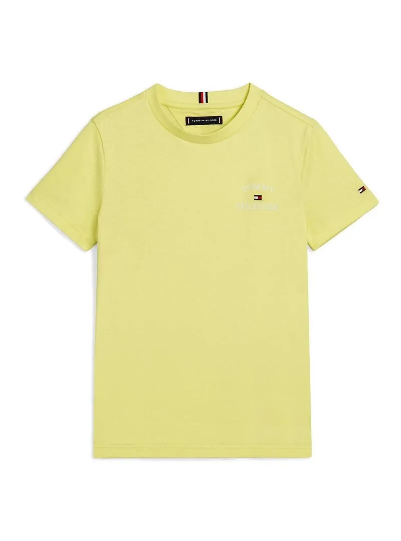 Maglietta Tommy Hilfiger Logo Giallo per Bambino