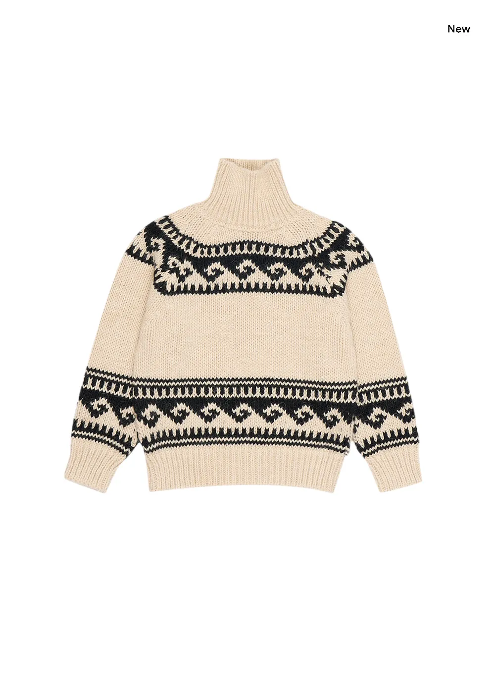 Maglione collo alto panna per bambini