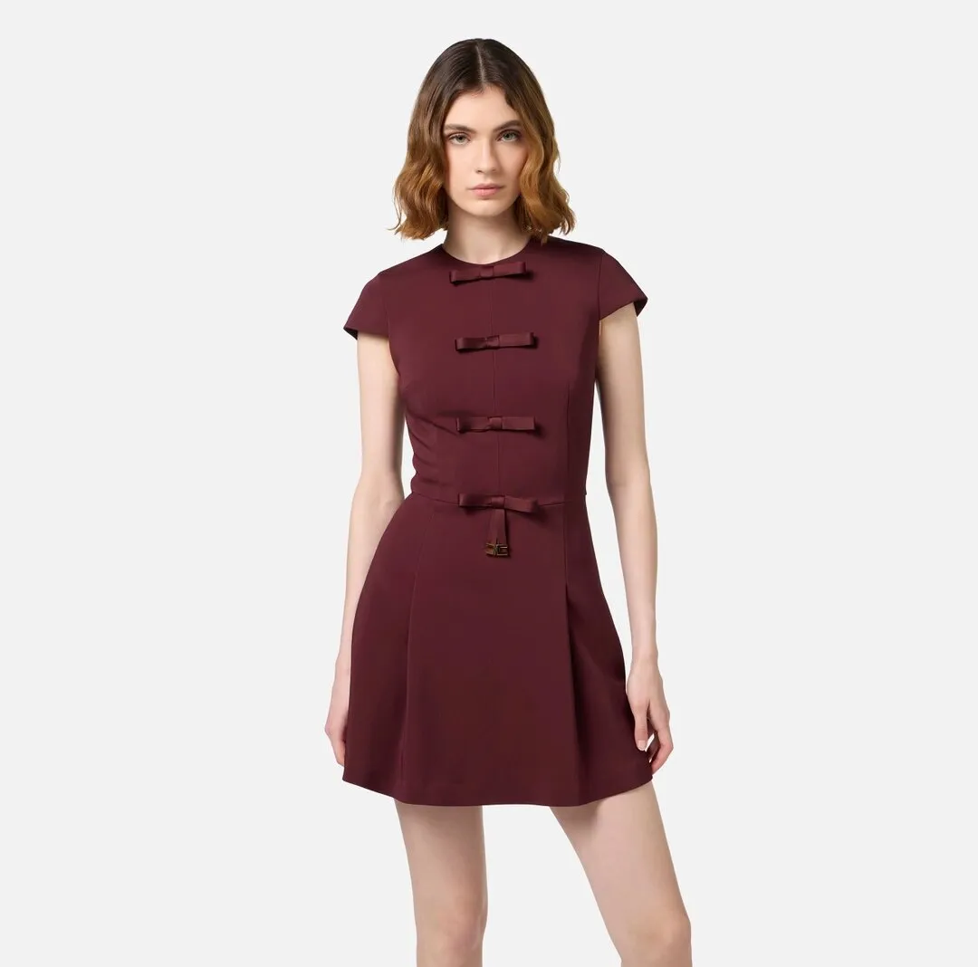 Miniabito in crêpe con fiocchi in raso ab76547e2 elisabetta franchi ai 24.25.