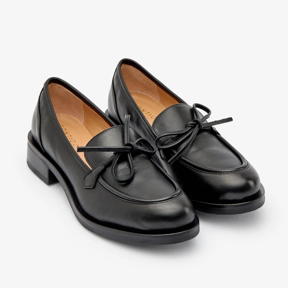 Mocassino Nero con Fiocco