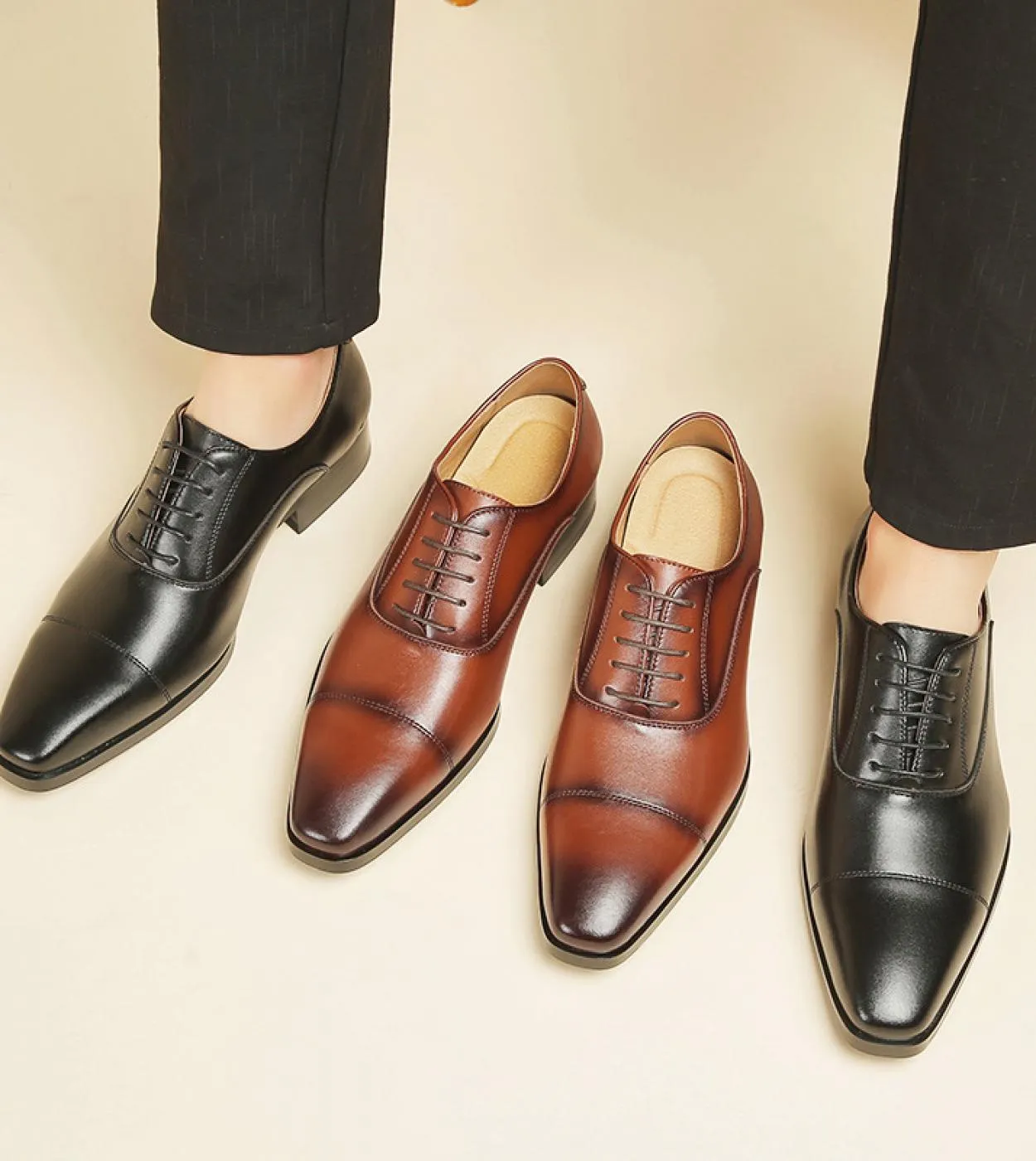 Nuove scarpe Oxford Scarpe da uomo Pu Tinta unita Moda All Match Business Casual Quotidiano Classico Scarpa elegante con lacci a