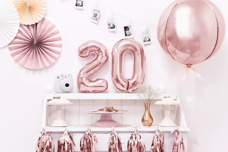 Palloncino 0 oro rosa 35 cm