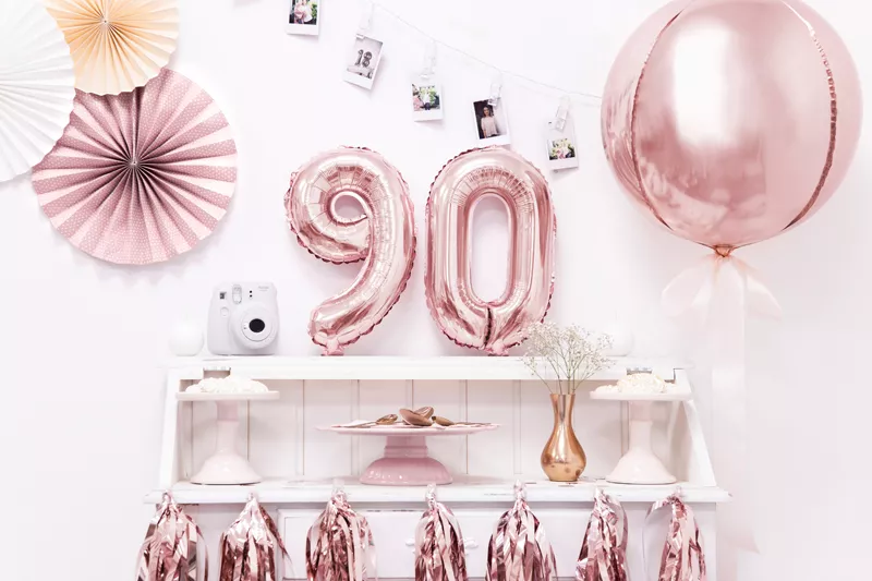 Palloncino 0 oro rosa 35 cm