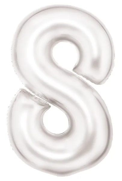 Palloncino foil numero 8 madreperla bianco 90cm