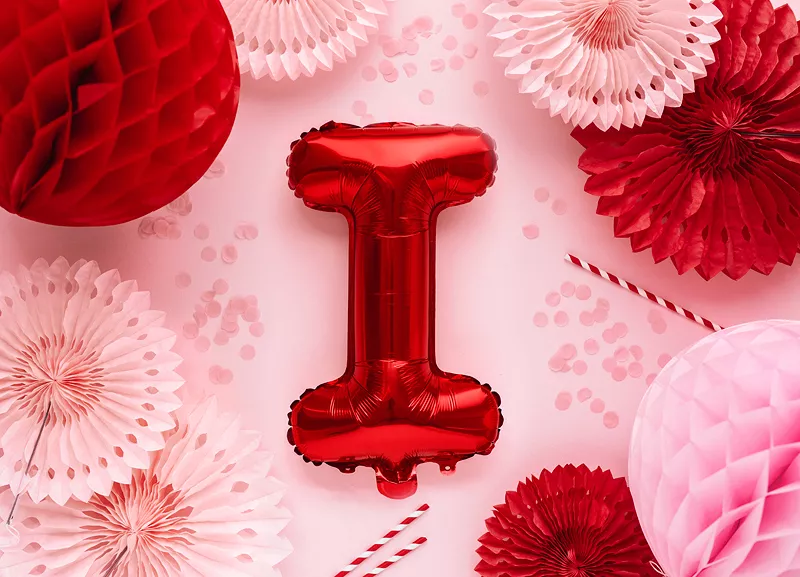Palloncino rosso lettera I 35cm