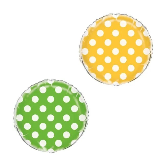 Palloncino tondo liscio a pois 45 cm - Qualatex - 1 pezzo