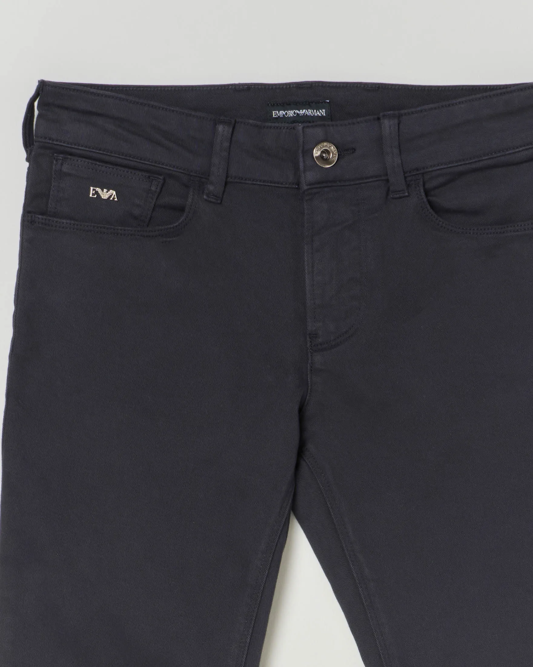 Pantalone blu cinque tasche in gabardina di cotone stretch 10-16 anni