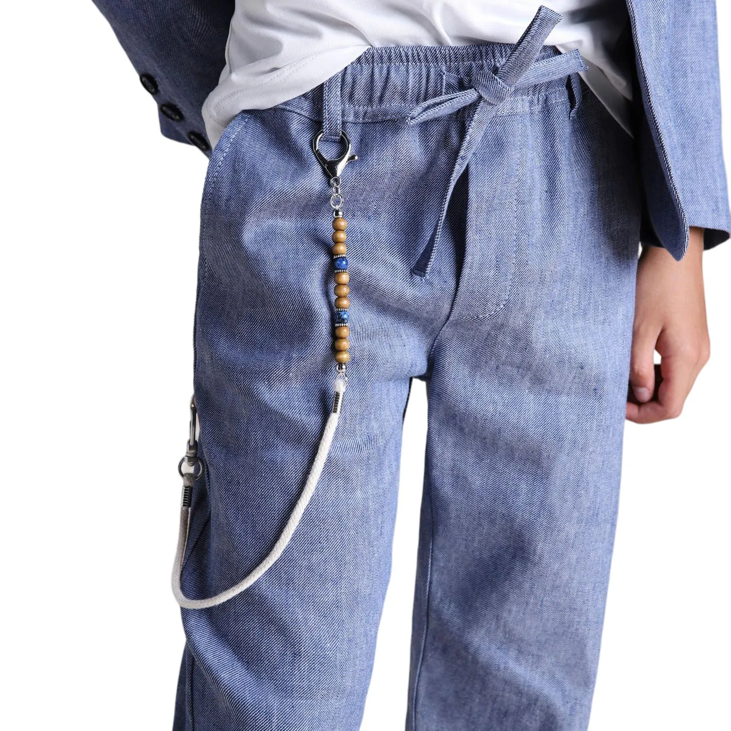 PANTALONE ELAST.DENIM CON CATENA