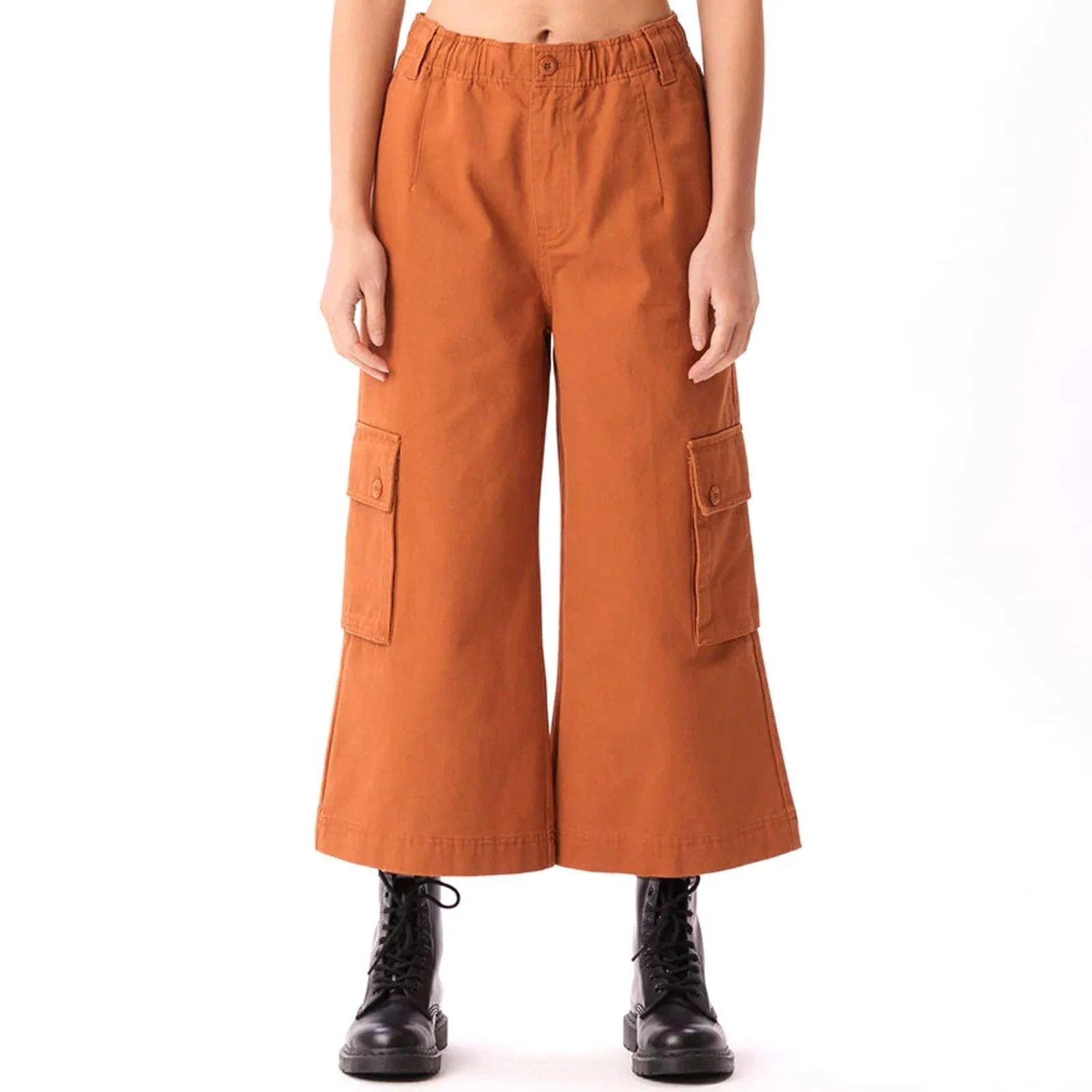 Pantaloni Donna Obey - Hazel Cropped Wide Pant - Marrone
