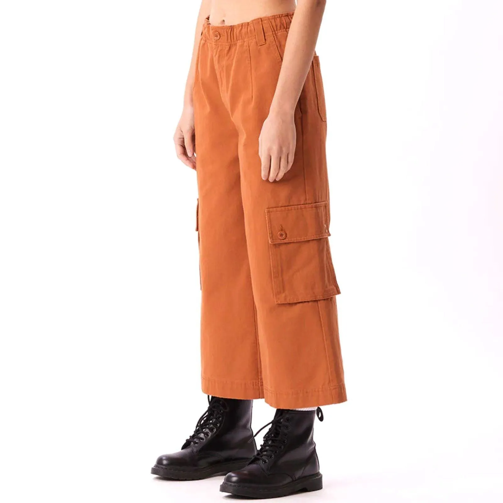 Pantaloni Donna Obey - Hazel Cropped Wide Pant - Marrone