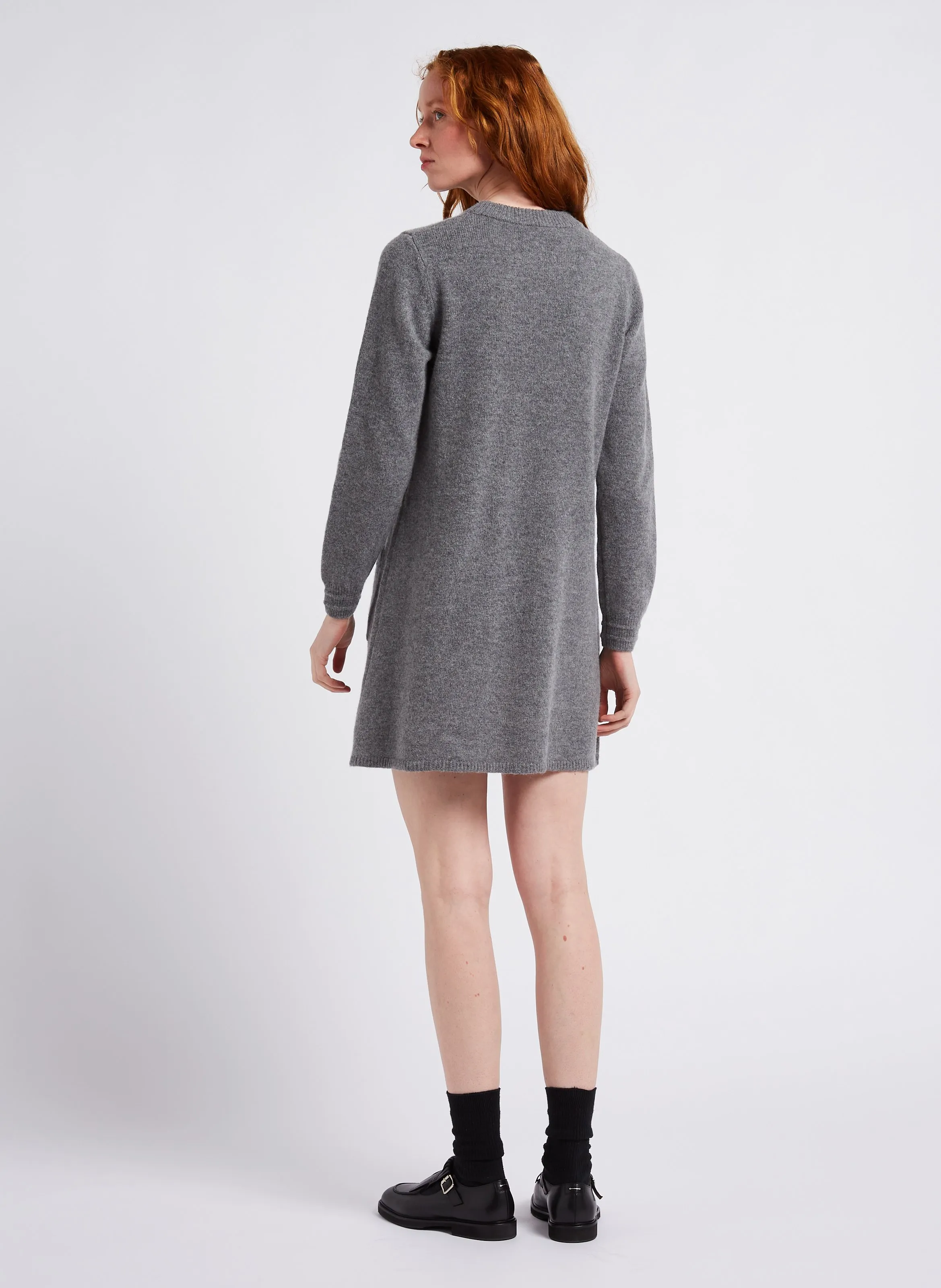  PETITE MENDIGOTE   ROSS - Vestito corto con collo tondo in lana e cashmere misto | Grigio