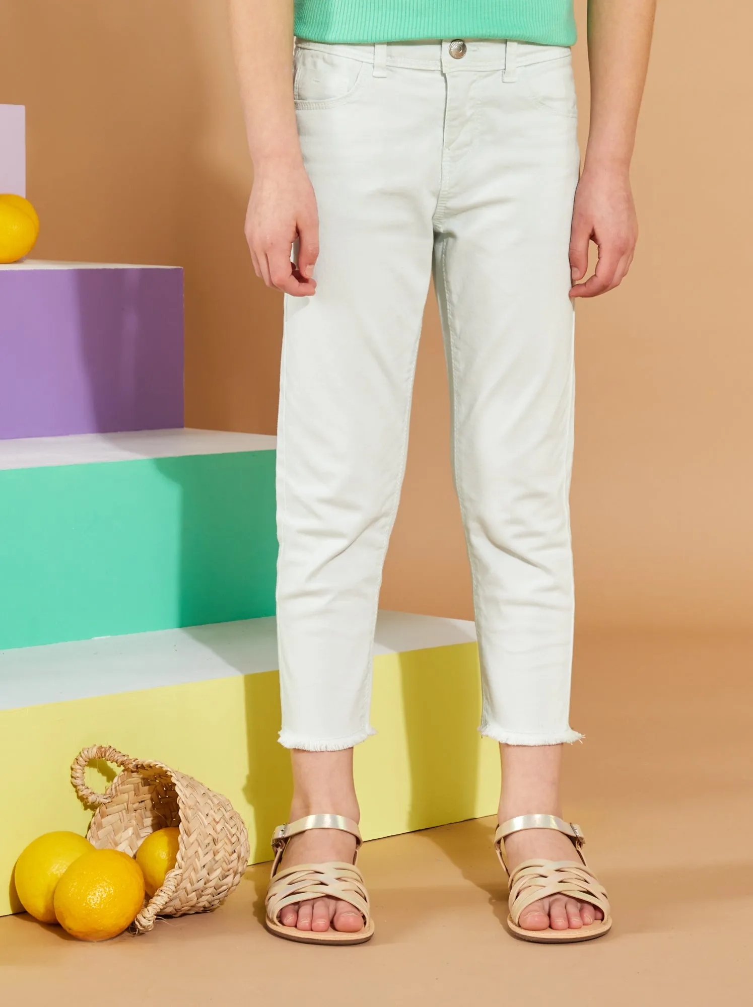 Pinocchietto skinny a vita alta - BLU
