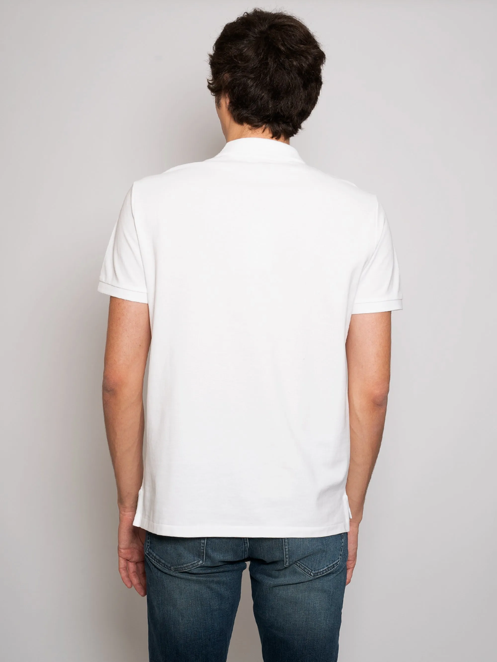 Polo in Cotone Custom Slim Fit Bianco