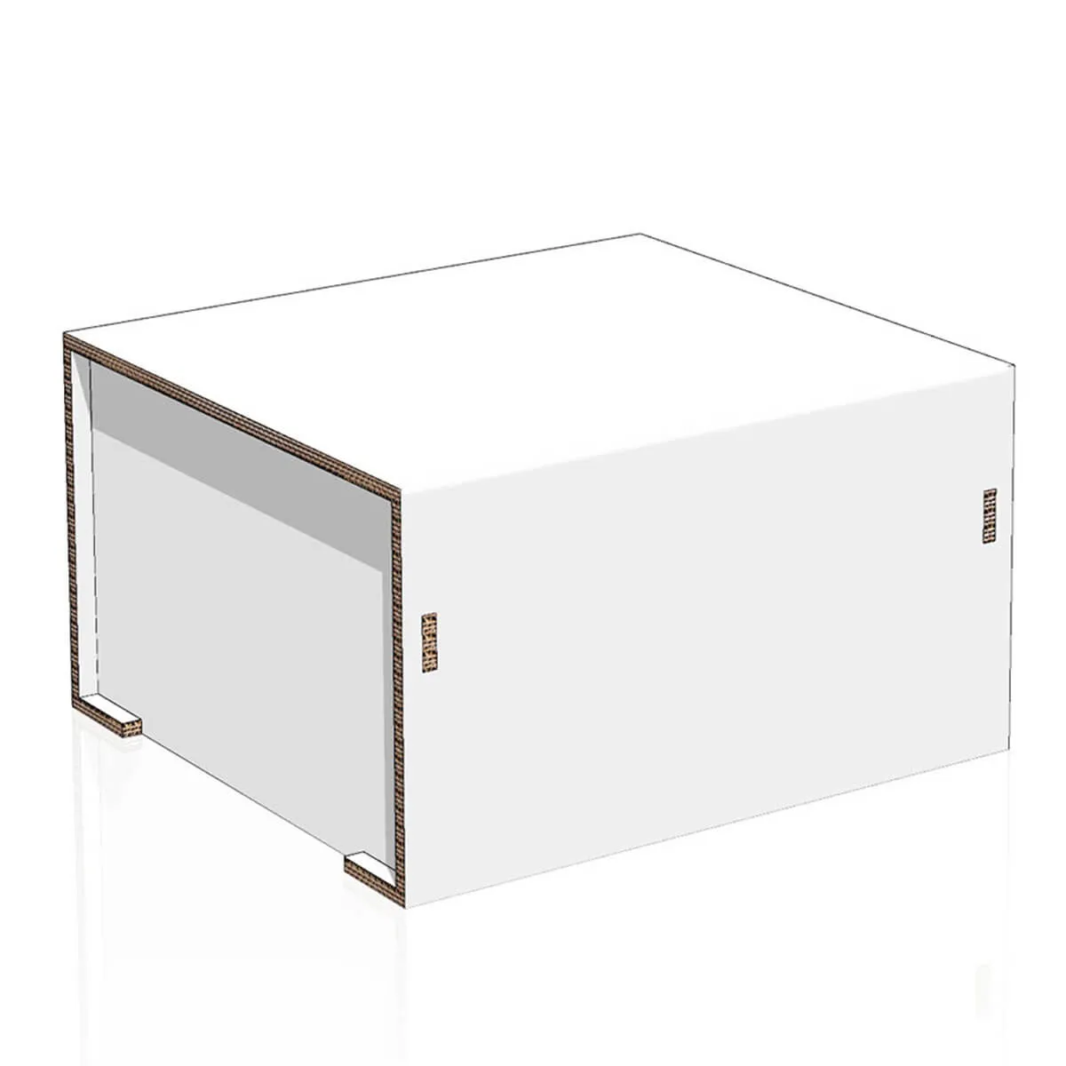 Pouf divano in cartone per gli allestimenti home staging