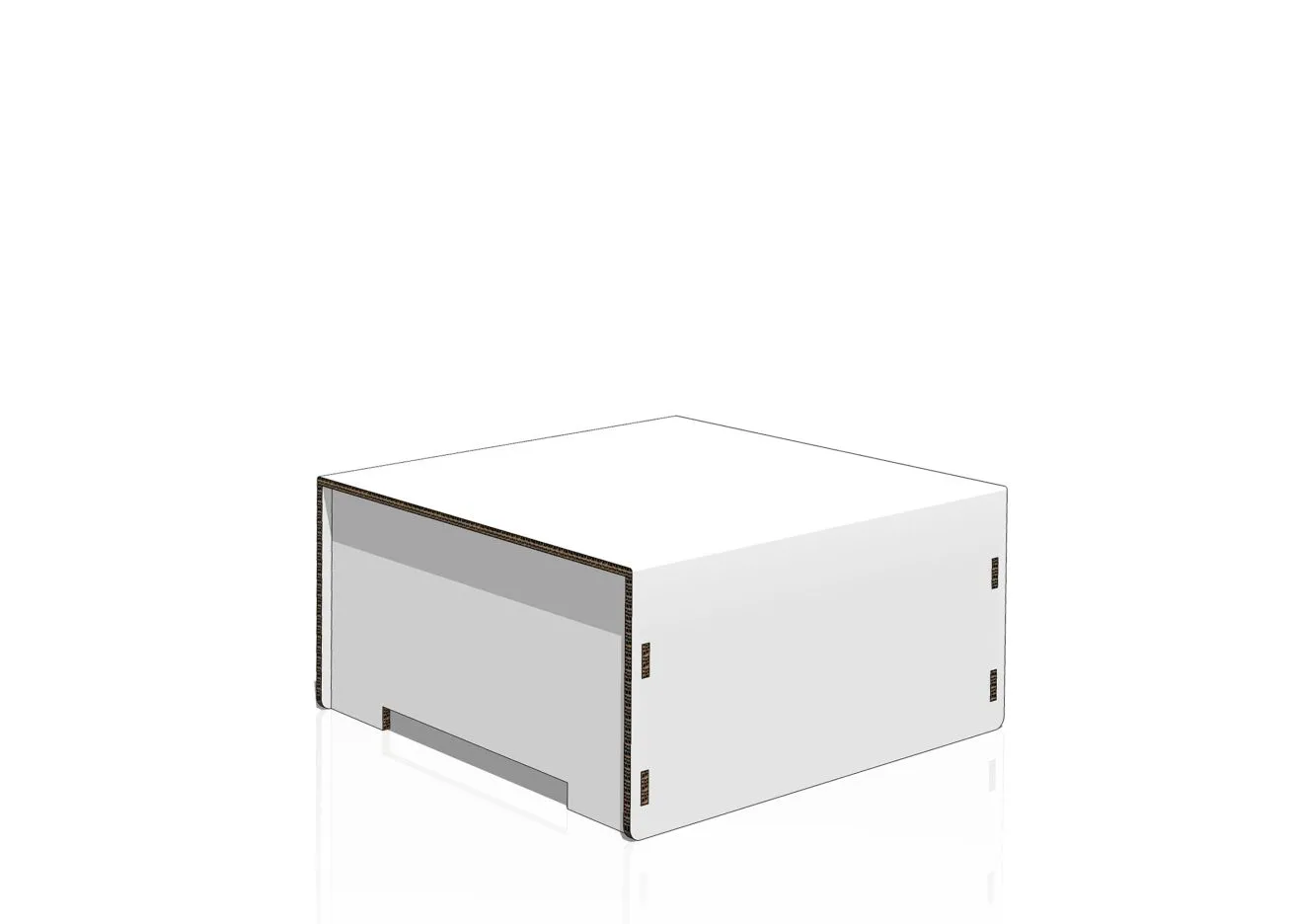 Pouf divano in cartone per gli allestimenti home staging
