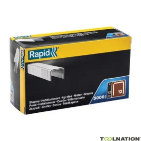 Rapid 40100520 N. 12 punti metallici piatti 12 mm  5.000 pezzi