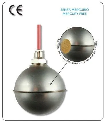 Regolatore di Livello per Acqua Fino a 100°C 20mt di Cavo in Silicone Senza Passacavo e Contrappeso MATIC/V/MC Matic AFA20S00