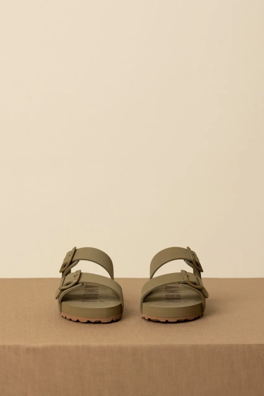 Sandali con fibbie Eva Swim KAKI GREEN