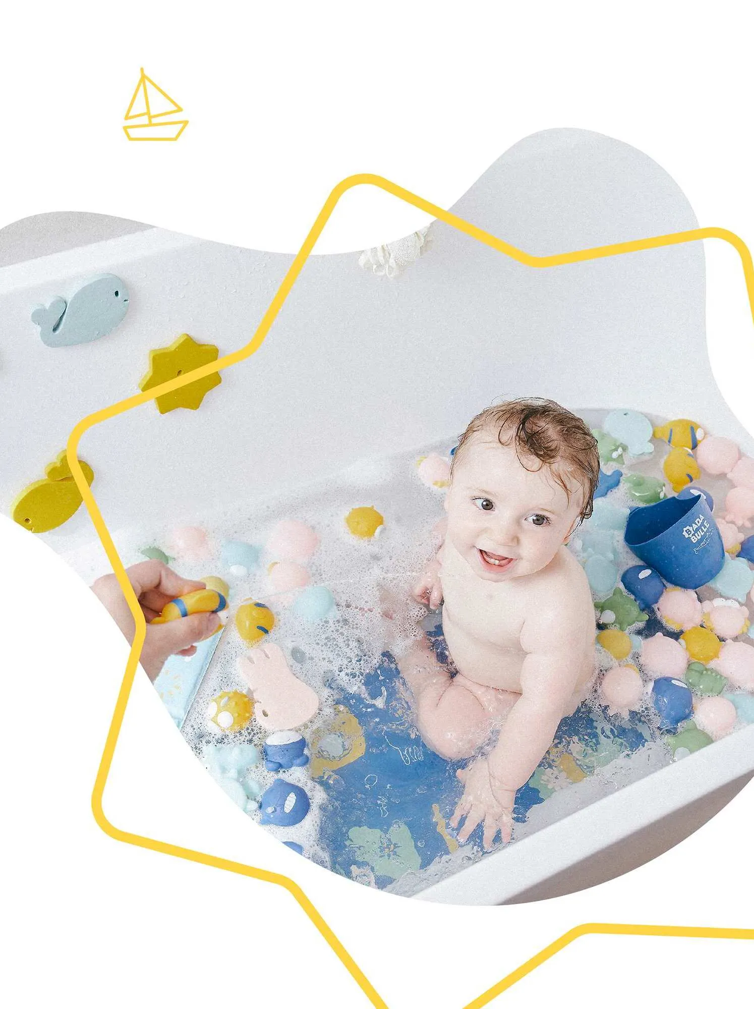 Set di 10 giocattoli da bagno a spruzzo 'Badabulle' - BIANCO
