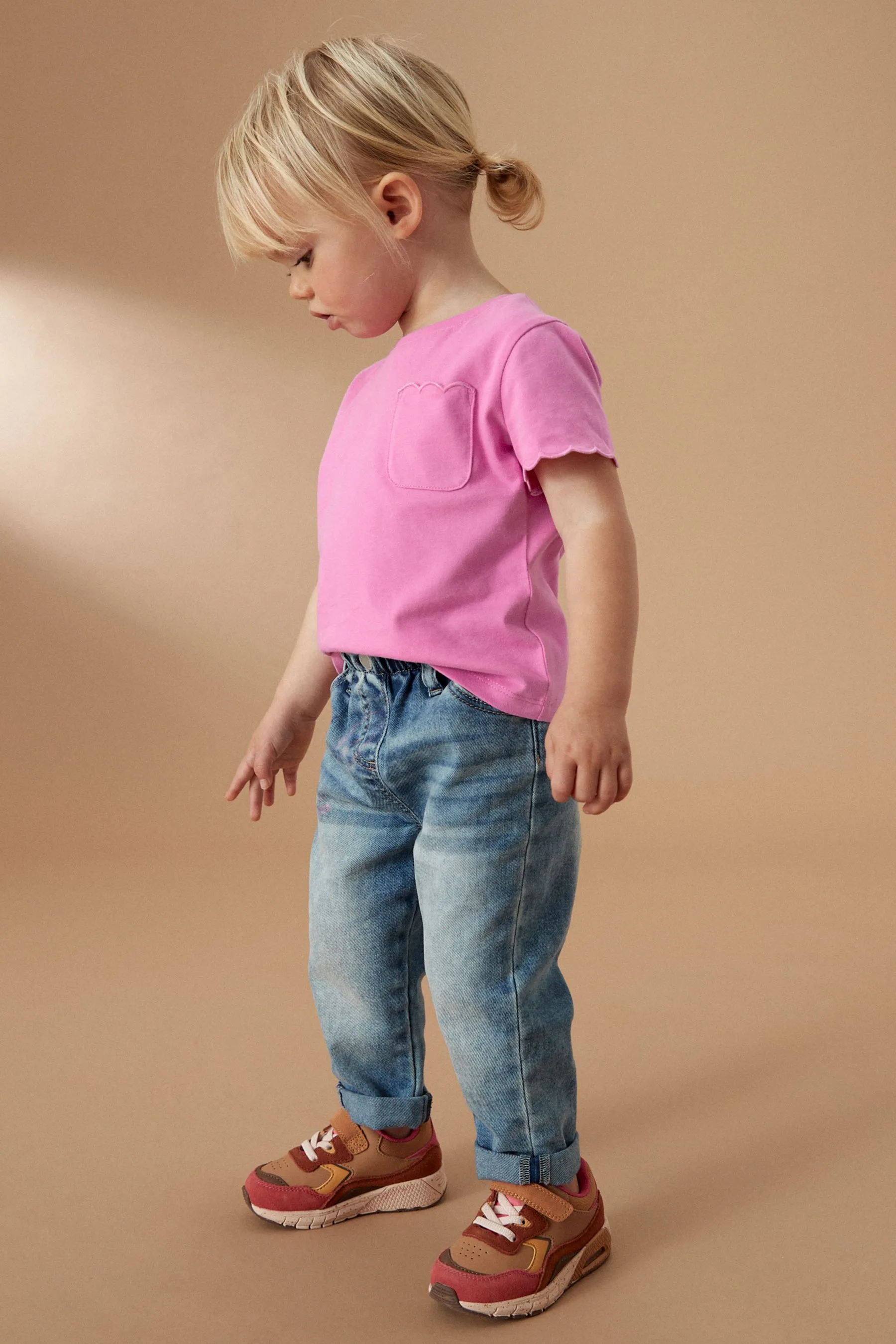 Short Sleeve Scallop 100% Cotton T-Shirt (3mths-7yrs)    