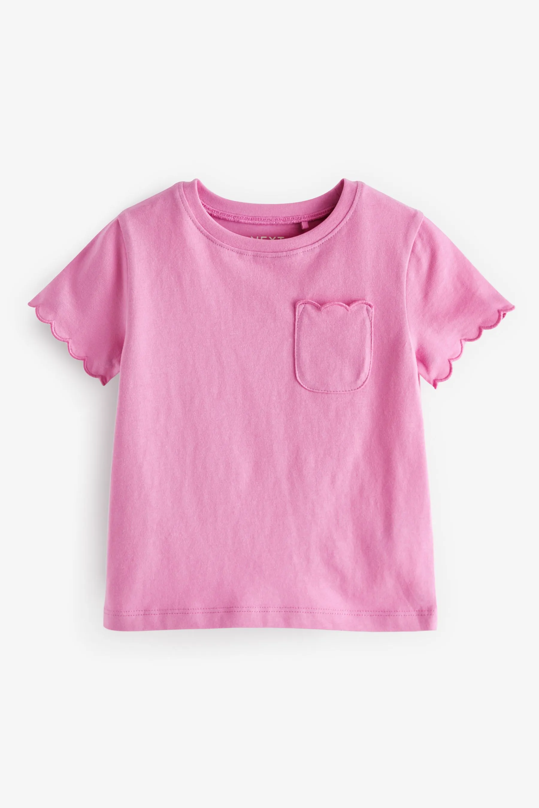 Short Sleeve Scallop 100% Cotton T-Shirt (3mths-7yrs)    