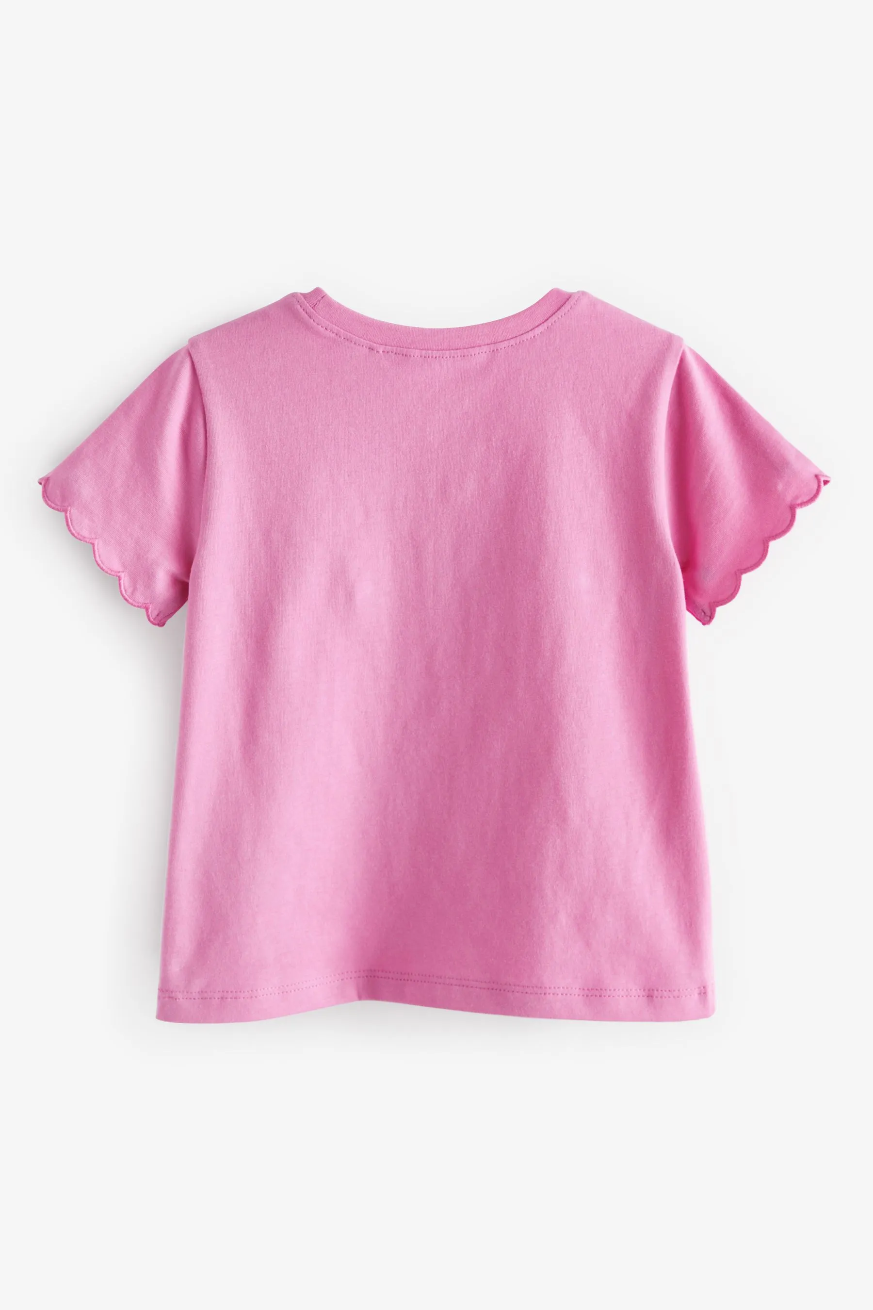 Short Sleeve Scallop 100% Cotton T-Shirt (3mths-7yrs)    