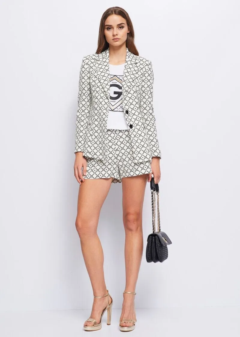 Short stretch con stampa