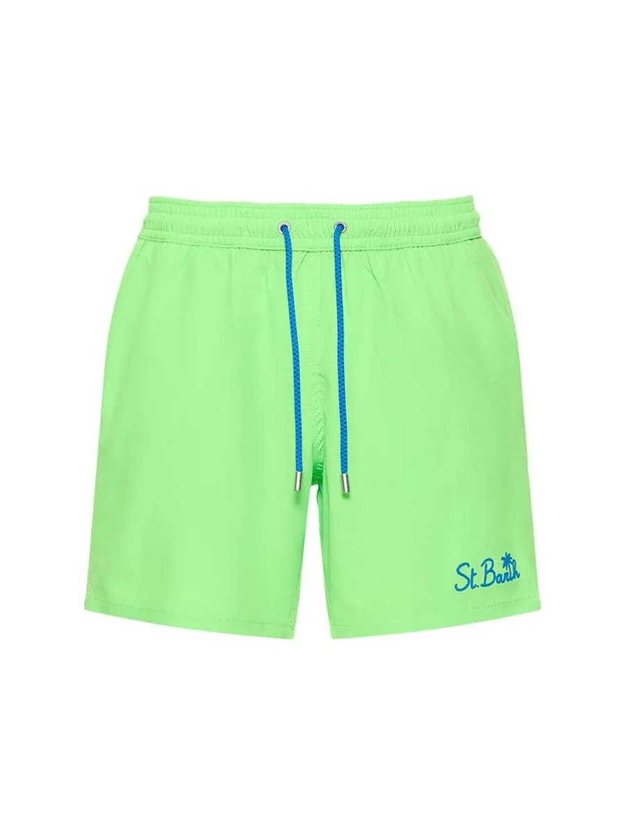 Shorts mare stretch con ricamo logo