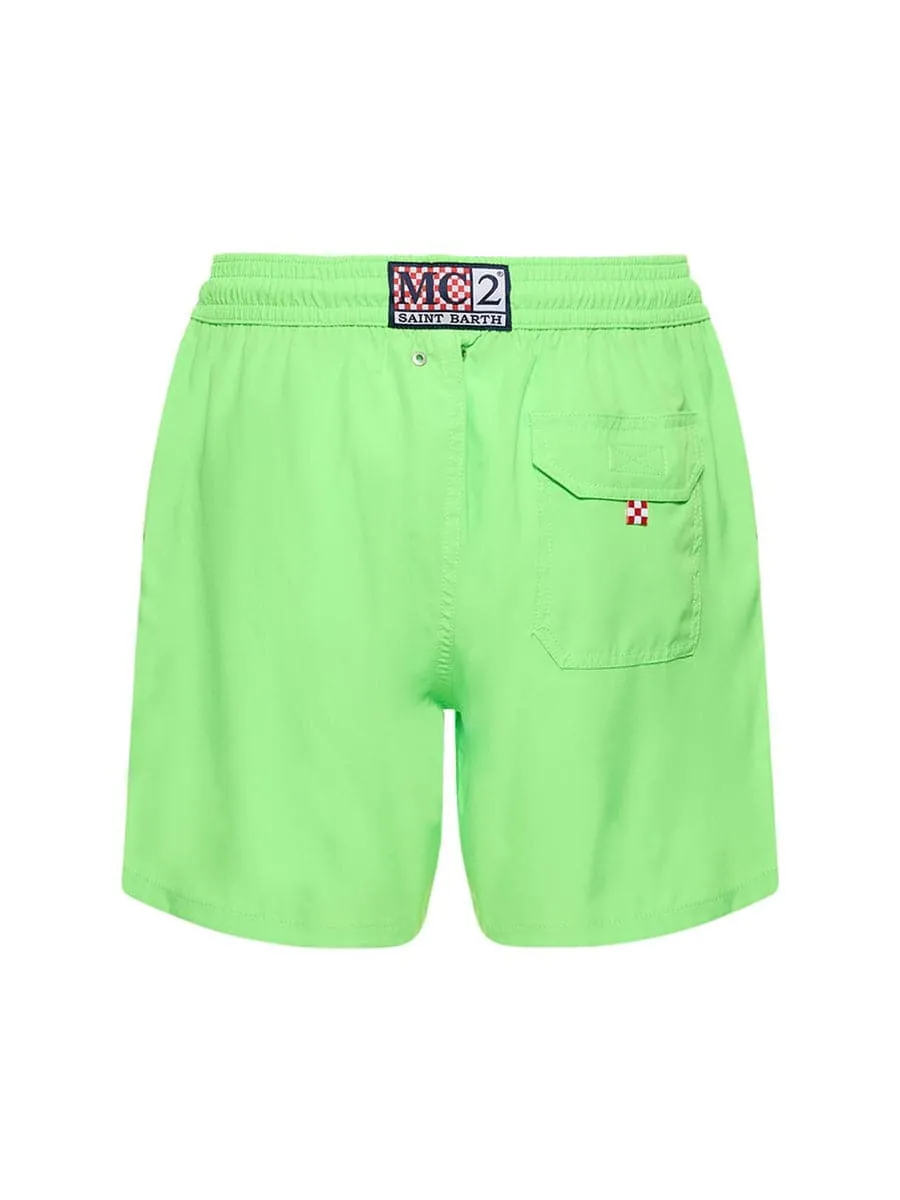 Shorts mare stretch con ricamo logo