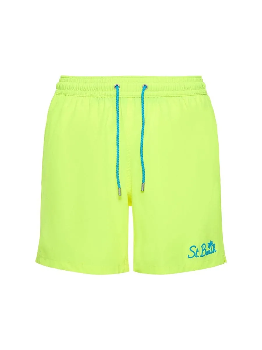 Shorts mare stretch con ricamo logo