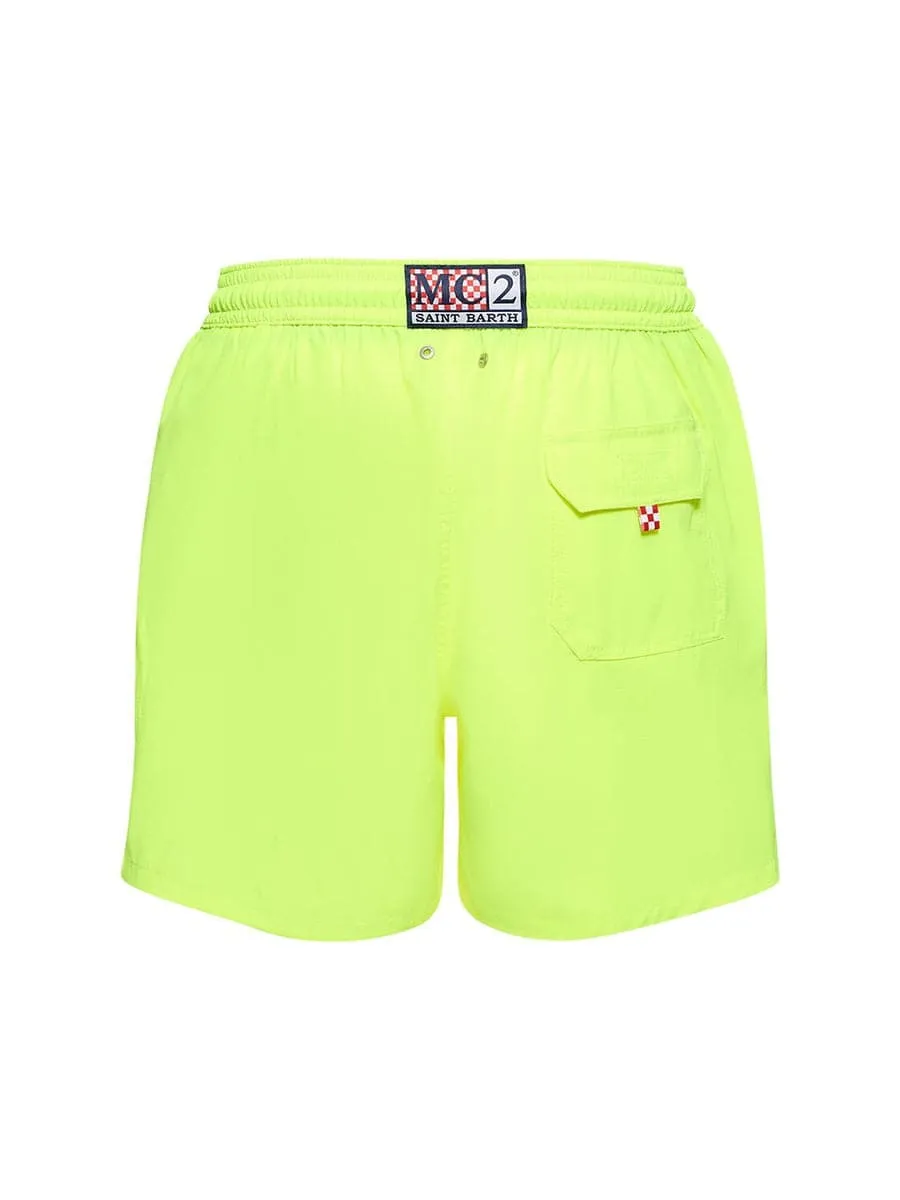Shorts mare stretch con ricamo logo