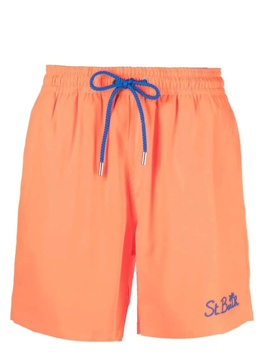 Shorts mare stretch con ricamo logo