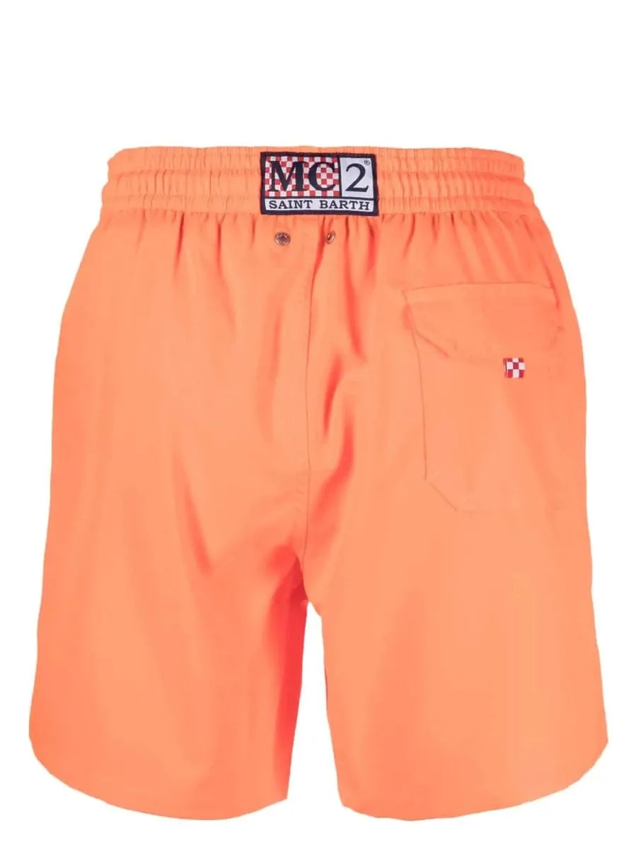 Shorts mare stretch con ricamo logo