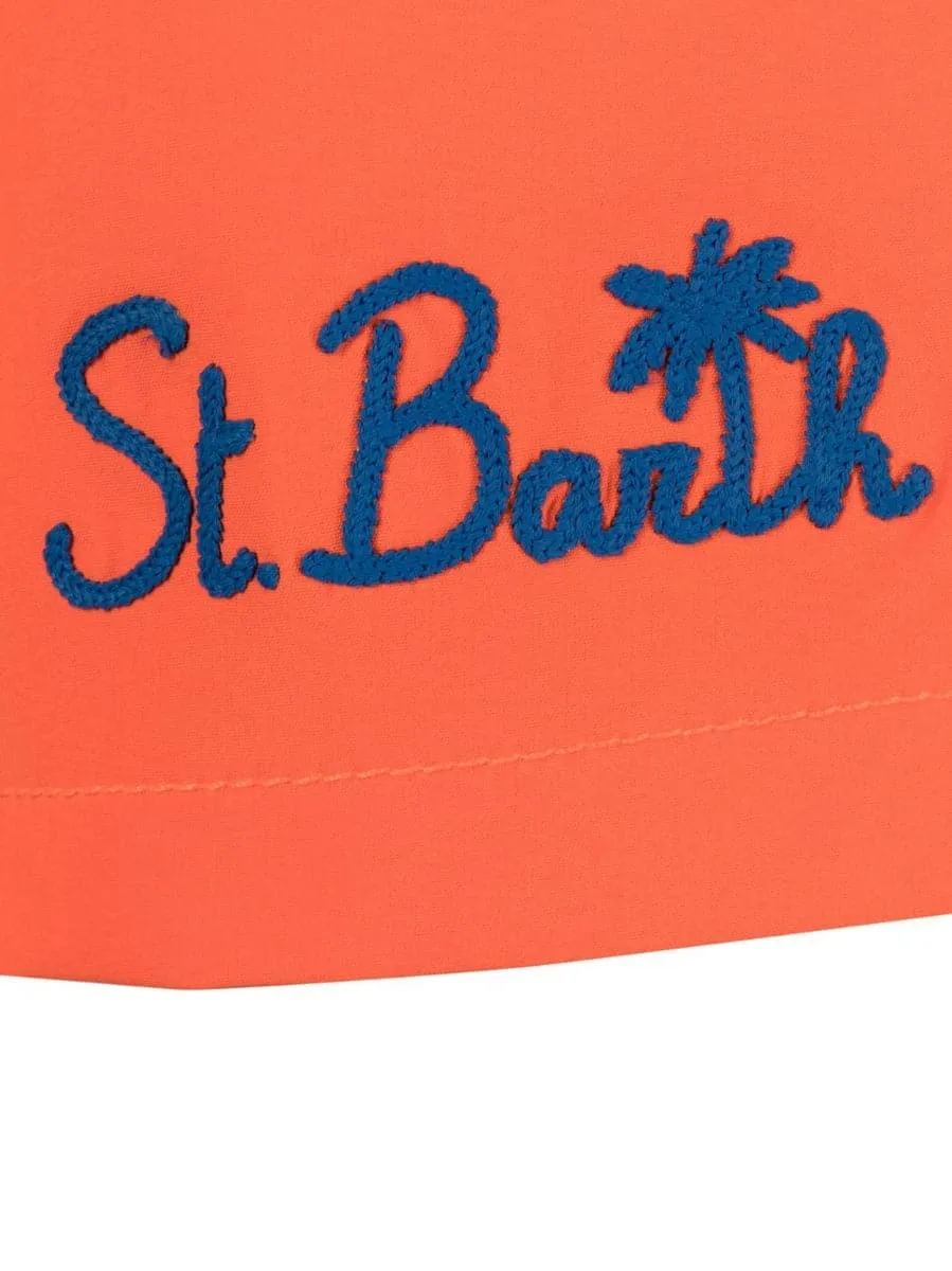 Shorts mare stretch con ricamo logo