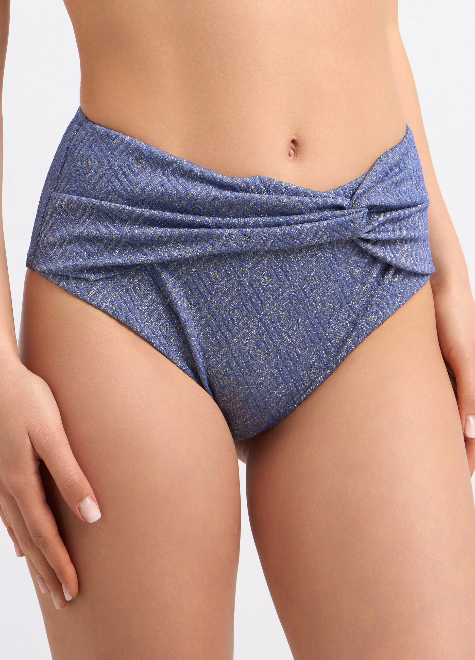 Slip bikini a vita alta con intreccio donna