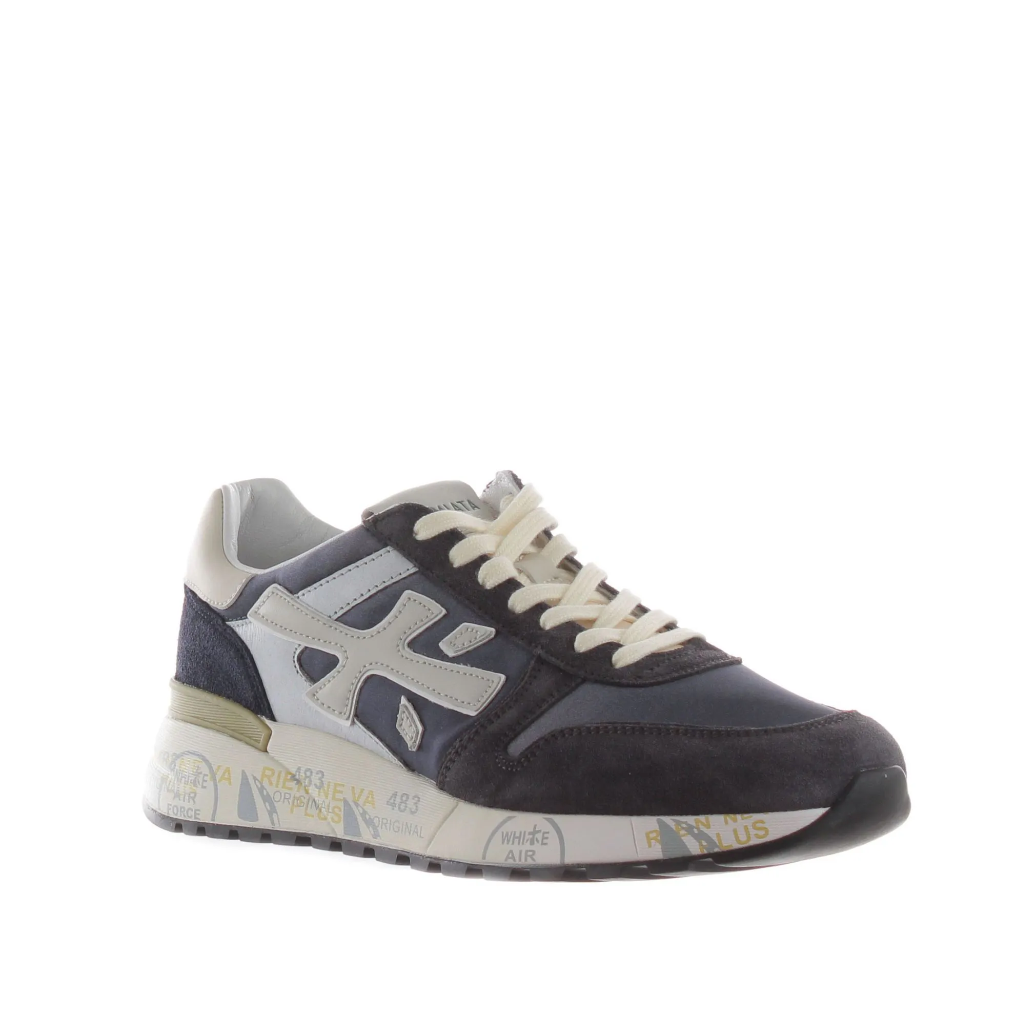 Sneaker in camoscio e tessuto tecnico