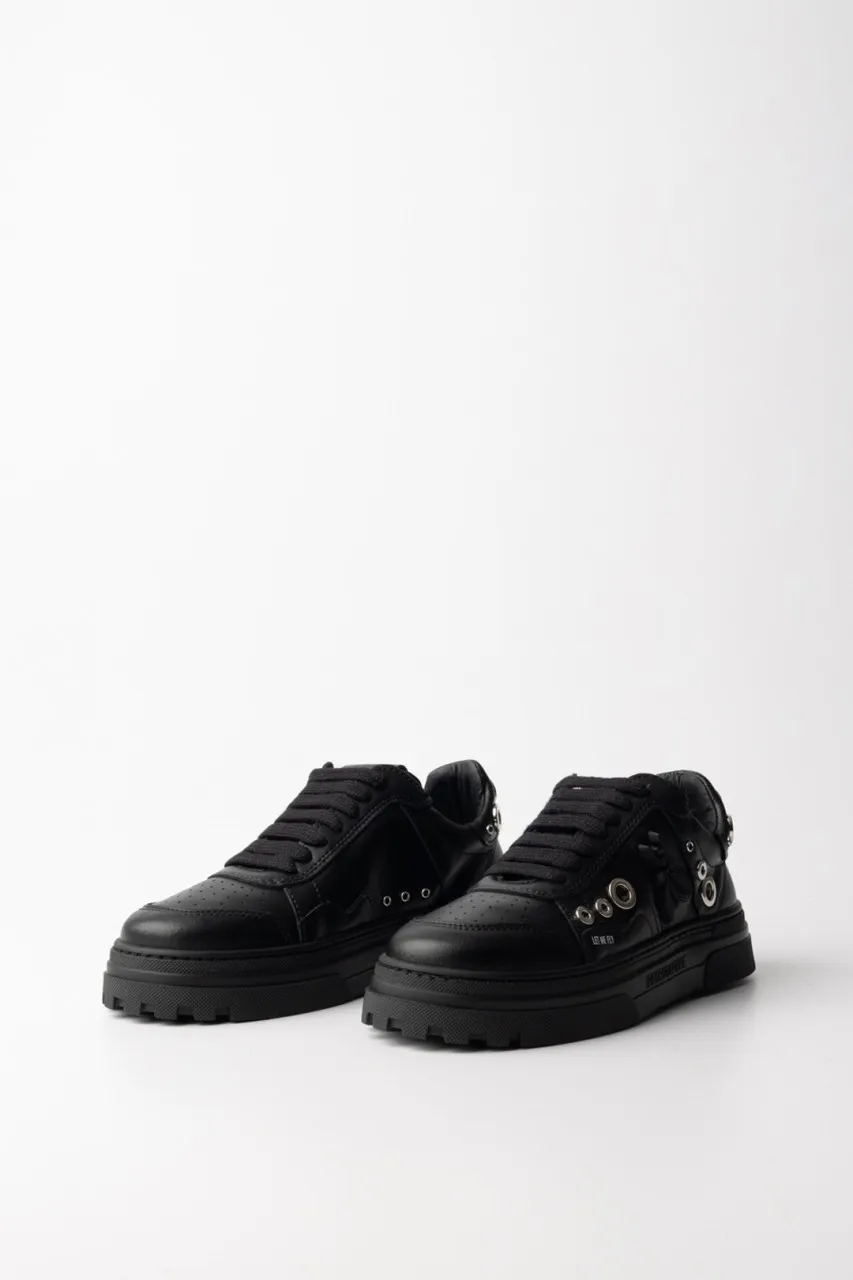 Sneakers con inserti eyelets Nero
